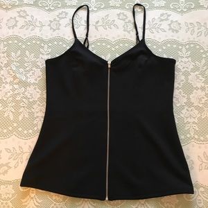 Express zip up black spaghetti strap tank top